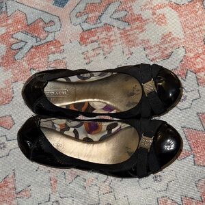 Coach Women's Glossy Black Flats